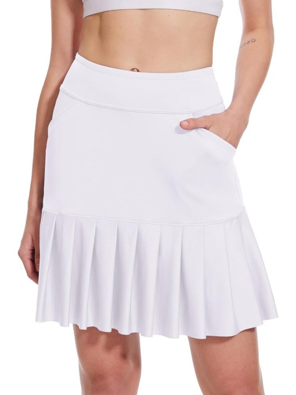 Knee Length Ruffle Hem Golf Skirt for Women | Athletic Tennis Skort for Workouts